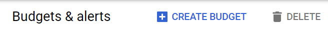 Create budget button