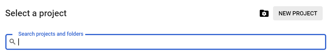 New Project button